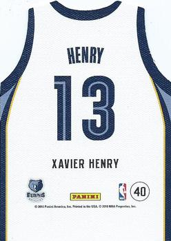 2010-11 Panini Threads - Rookie Team Threads Home #40 Xavier Henry Back