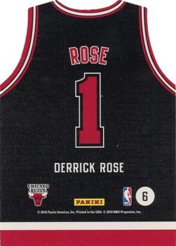 2010-11 Panini Threads - Team Threads Away #6 Derrick Rose Back