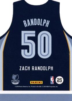 2010-11 Panini Threads - Team Threads Away #25 Zach Randolph Back