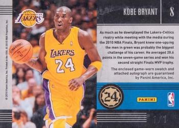 2010-11 Panini Timeless Treasures - Championship Season NBA Logoman Signatures #8 Kobe Bryant Back