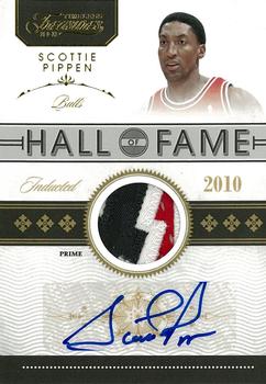 2010-11 Panini Timeless Treasures - HOF Materials Jerseys Prime Signatures #1 Scottie Pippen Front