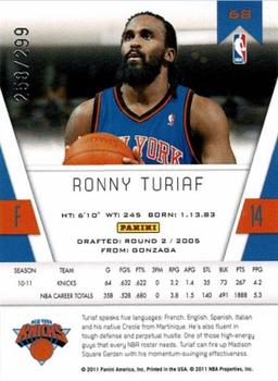 2010-11 Panini Totally Certified - Totally Blue #68 Ronny Turiaf Back