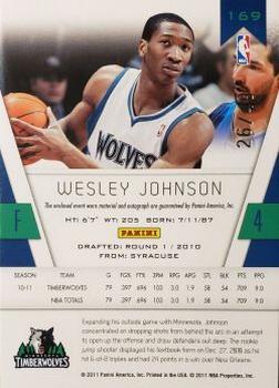 2010-11 Panini Totally Certified - Blue Autographs #169 Wesley Johnson Back