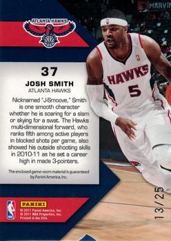 2010-11 Panini Totally Certified - Fabric of the Game Jumbo Jersey Number Prime #37 Josh Smith Back