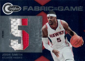 2010-11 Panini Totally Certified - Fabric of the Game Jumbo Jersey Number Prime #37 Josh Smith Front