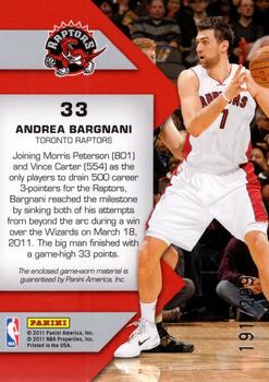 2010-11 Panini Totally Certified - Fabric of the Game Jumbo Team #33 Andrea Bargnani Back