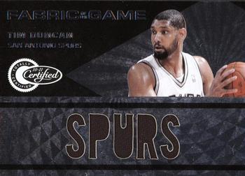 2010-11 Panini Totally Certified - Fabric of the Game Jumbo Team #42 Tim Duncan Front