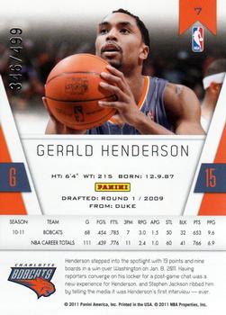 2010-11 Panini Totally Certified - Totally Red #7 Gerald Henderson Back