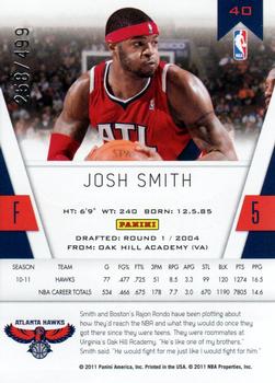 2010-11 Panini Totally Certified - Totally Red #40 Josh Smith Back