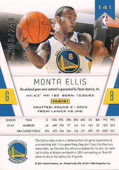 2010-11 Panini Totally Certified - Totally Red Materials #141 Monta Ellis Back