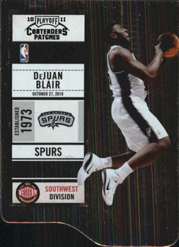 2010-11 Playoff Contenders Patches - Die Cuts Black #41 DeJuan Blair Front