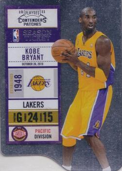 2010-11 Playoff Contenders Patches - Die Cuts Silver #1 Kobe Bryant Front