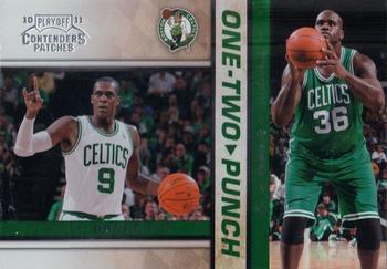 2010-11 Playoff Contenders Patches - One-Two Punch #1 Rajon Rondo / Shaquille O'Neal Front