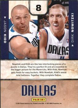 2010-11 Playoff Contenders Patches - One-Two Punch #8 Jason Kidd / Dirk Nowitzki Back