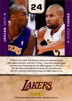 2010-11 Playoff Contenders Patches - One-Two Punch #24 Kobe Bryant / Derek Fisher Back