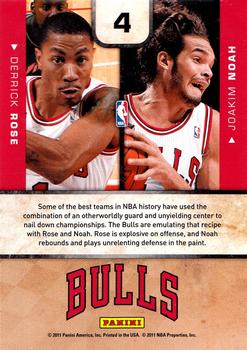 2010-11 Playoff Contenders Patches - One-Two Punch #4 Derrick Rose / Joakim Noah Back