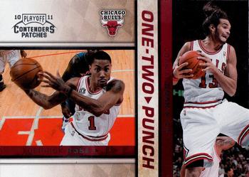 2010-11 Playoff Contenders Patches - One-Two Punch #4 Derrick Rose / Joakim Noah Front