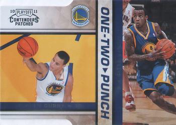 2010-11 Playoff Contenders Patches - One-Two Punch Die Cuts Silver #6 Stephen Curry / Monta Ellis Front