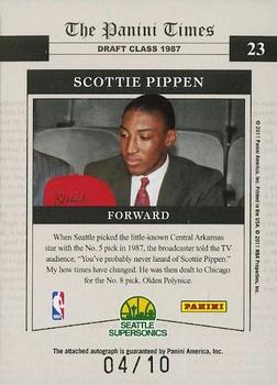2010-11 Playoff Contenders Patches - Place in History Autographs Black #23 Scottie Pippen Back