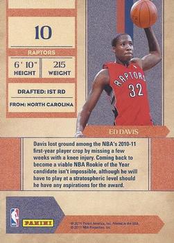2010-11 Playoff Contenders Patches - Rookie of the Year Contenders #10 Ed Davis Back