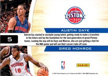 2010-11 Playoff Contenders Patches - Starting Blocks #5 Austin Daye / Greg Monroe Back
