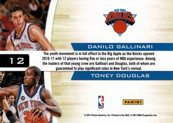 2010-11 Playoff Contenders Patches - Starting Blocks #12 Danilo Gallinari / Toney Douglas Back