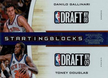 2010-11 Playoff Contenders Patches - Starting Blocks #12 Danilo Gallinari / Toney Douglas Front
