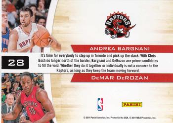 2010-11 Playoff Contenders Patches - Starting Blocks #28 Andrea Bargnani / DeMar DeRozan Back