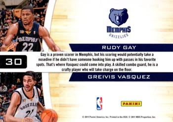 2010-11 Playoff Contenders Patches - Starting Blocks #30 Rudy Gay / Greivis Vasquez Back