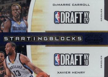 2010-11 Playoff Contenders Patches - Starting Blocks Die Cuts Black #7 DeMarre Carroll / Xavier Henry Front