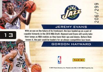 2010-11 Playoff Contenders Patches - Starting Blocks Die Cuts Silver #13 Jeremy Evans / Gordon Hayward Back