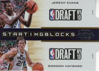 2010-11 Playoff Contenders Patches - Starting Blocks Die Cuts Silver #13 Jeremy Evans / Gordon Hayward Front