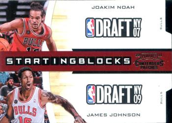 2010-11 Playoff Contenders Patches - Starting Blocks Die Cuts Silver #18 Joakim Noah / James Johnson Front