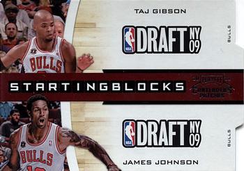 2010-11 Playoff Contenders Patches - Starting Blocks Die Cuts Silver #21 Taj Gibson / James Johnson Front