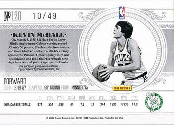 2010-11 Playoff National Treasures - Century Materials #120 Kevin McHale Back