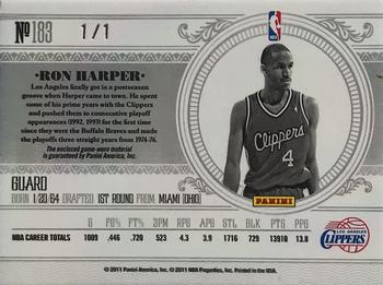 2010-11 Playoff National Treasures - Century Materials NBA Tags Signatures #183 Ron Harper Back