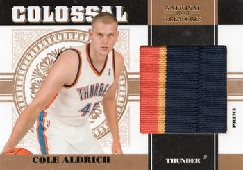 2010-11 Playoff National Treasures - Colossal Materials Prime #36 Cole Aldrich Front