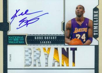 2010-11 Playoff National Treasures - Timeline Materials Custom Names Prime Signatures #1 Kobe Bryant Front