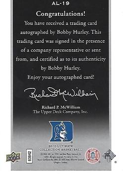 2010-11 Upper Deck Ultimate Collection - 1997 Legends Autographs #AL-19 Bobby Hurley Back