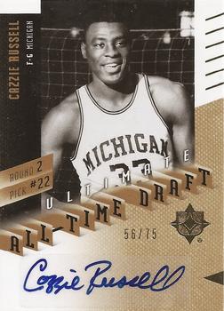 2010-11 Upper Deck Ultimate Collection - All-Time Draft Signatures Gold #2-22 Cazzie Russell Front