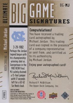 2010-11 Upper Deck Ultimate Collection - Ultimate Big Game Signatures Gold #BG-MJ Michael Jordan Back