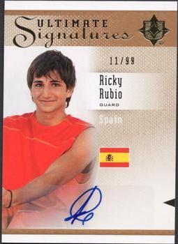 2010-11 Upper Deck Ultimate Collection - Ultimate Signatures #S-RR Ricky Rubio Front