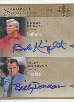 2010-11 Upper Deck Ultimate Collection - Ultimate Signatures Dual #D-KD Bobby Knight / Billy Donovan Front