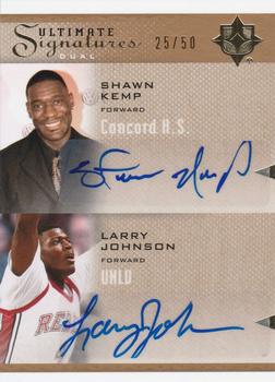 2010-11 Upper Deck Ultimate Collection - Ultimate Signatures Dual #D-KJ Shawn Kemp / Larry Johnson Front
