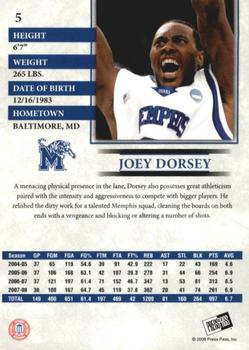 2008 Press Pass - Reflectors Blue #5 Joey Dorsey Back