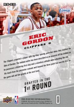 2008-09 Upper Deck First Edition - Rookie Standouts #RS-EG Eric Gordon Back