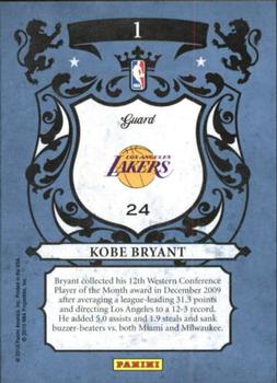 2009-10 Panini Crown Royale - Royalty #1 Kobe Bryant Back