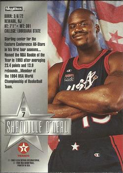 1996 SkyBox Texaco USA #7 Shaquille O'Neal Back