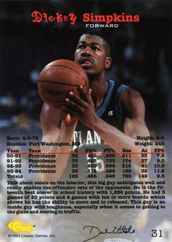 1994-95 Fleer NBA Basketball Card Dickey Simpkins Chicago Bulls Mint #263