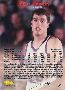 1994 Classic Draft #50 Kevin Rankin Back